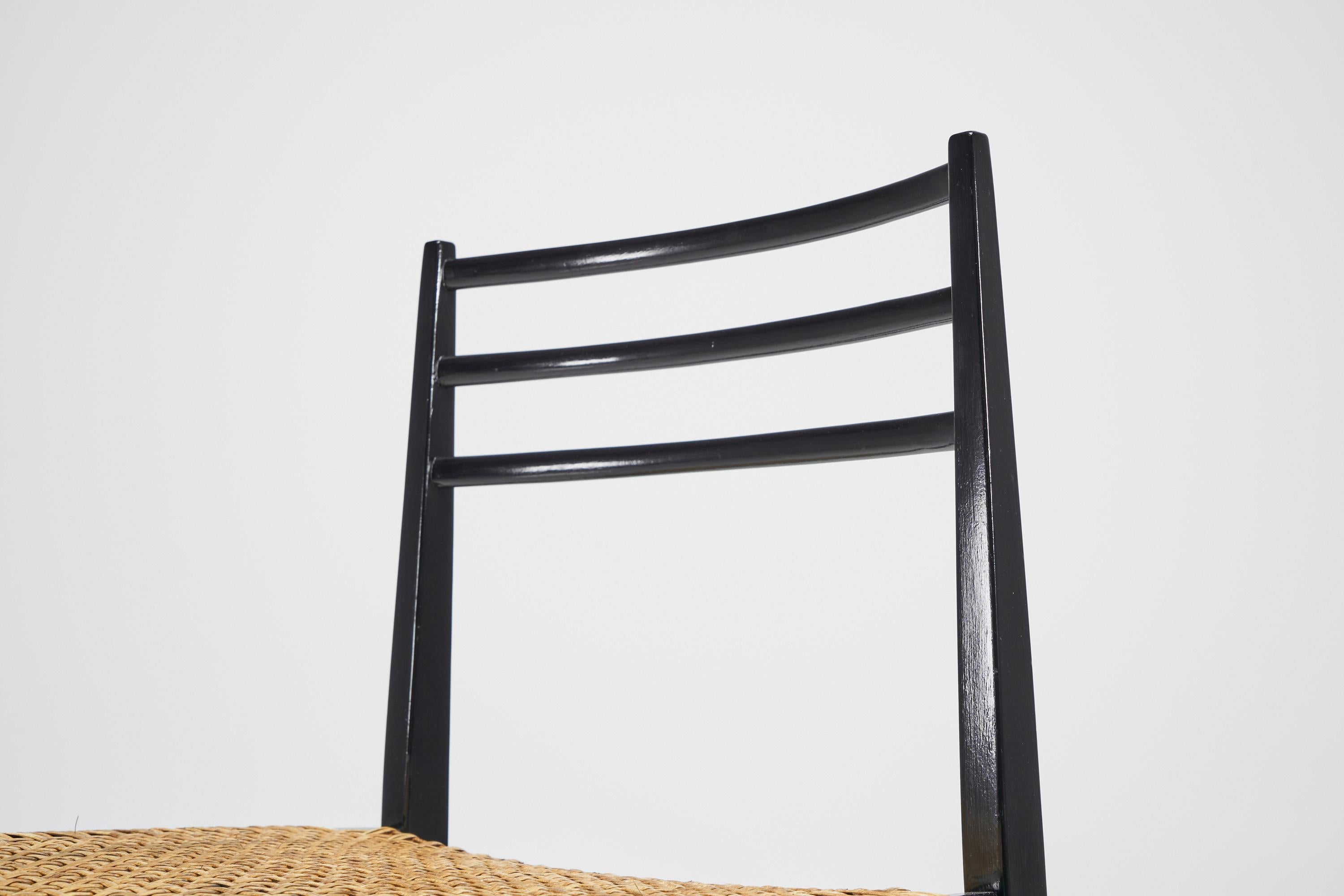 Superleggera Chairs in Black and Cane, Italy, 1960 2