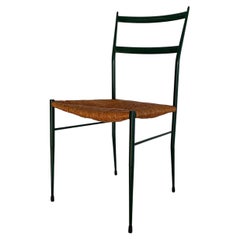 Coppia di sedie in metallo in stile Gio Ponti della metà del secolo, Superleggera, Italia, anni '60