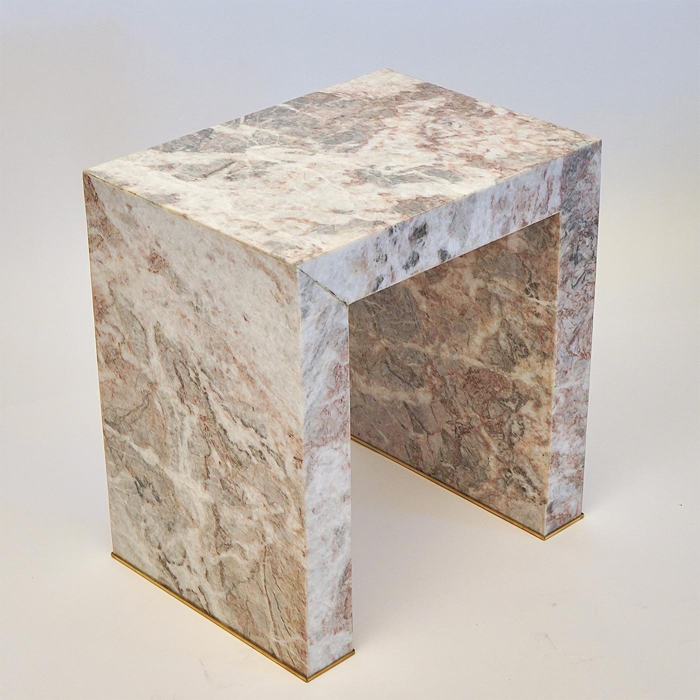 Table d'appoint en marbre Carnico Fior di Pesco Superleggero par Silvio Piattelli en vente 1