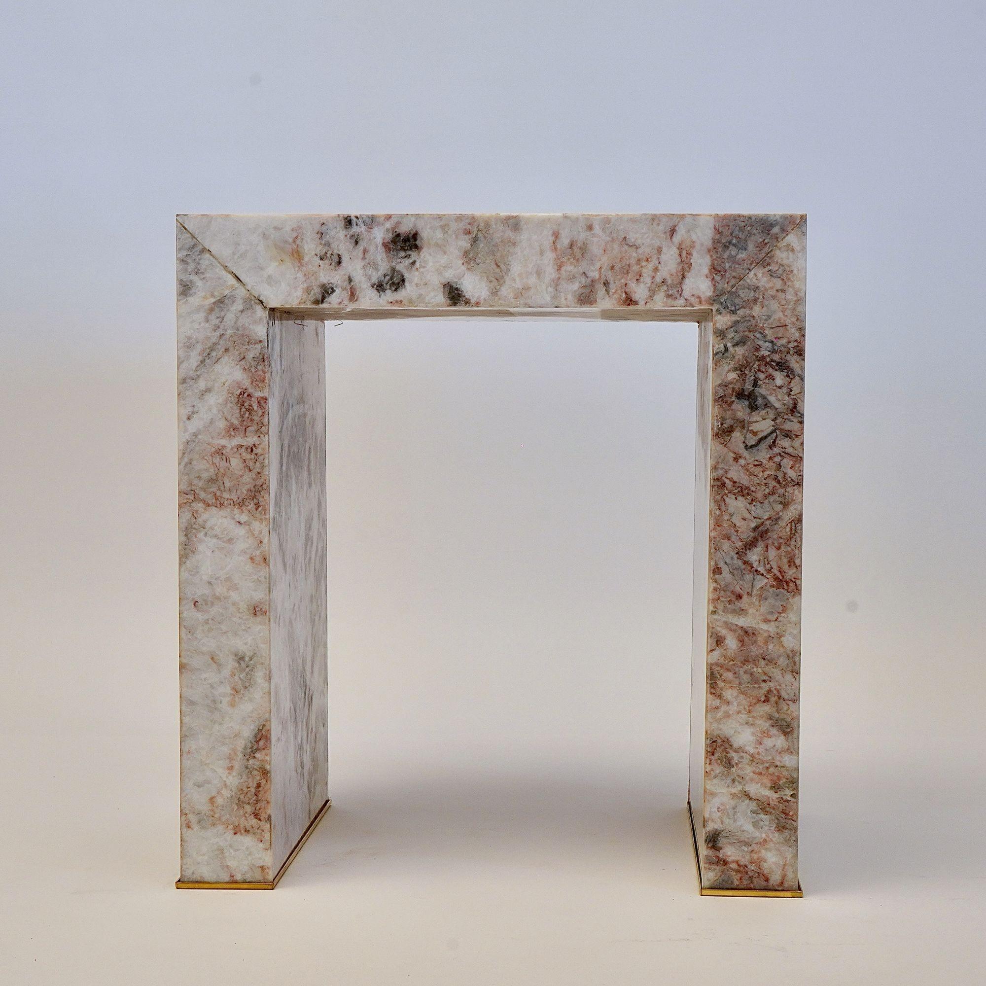 Table d'appoint Superleggero en marbre léger Fior di Pesco, Piattelli Design/One en vente 3
