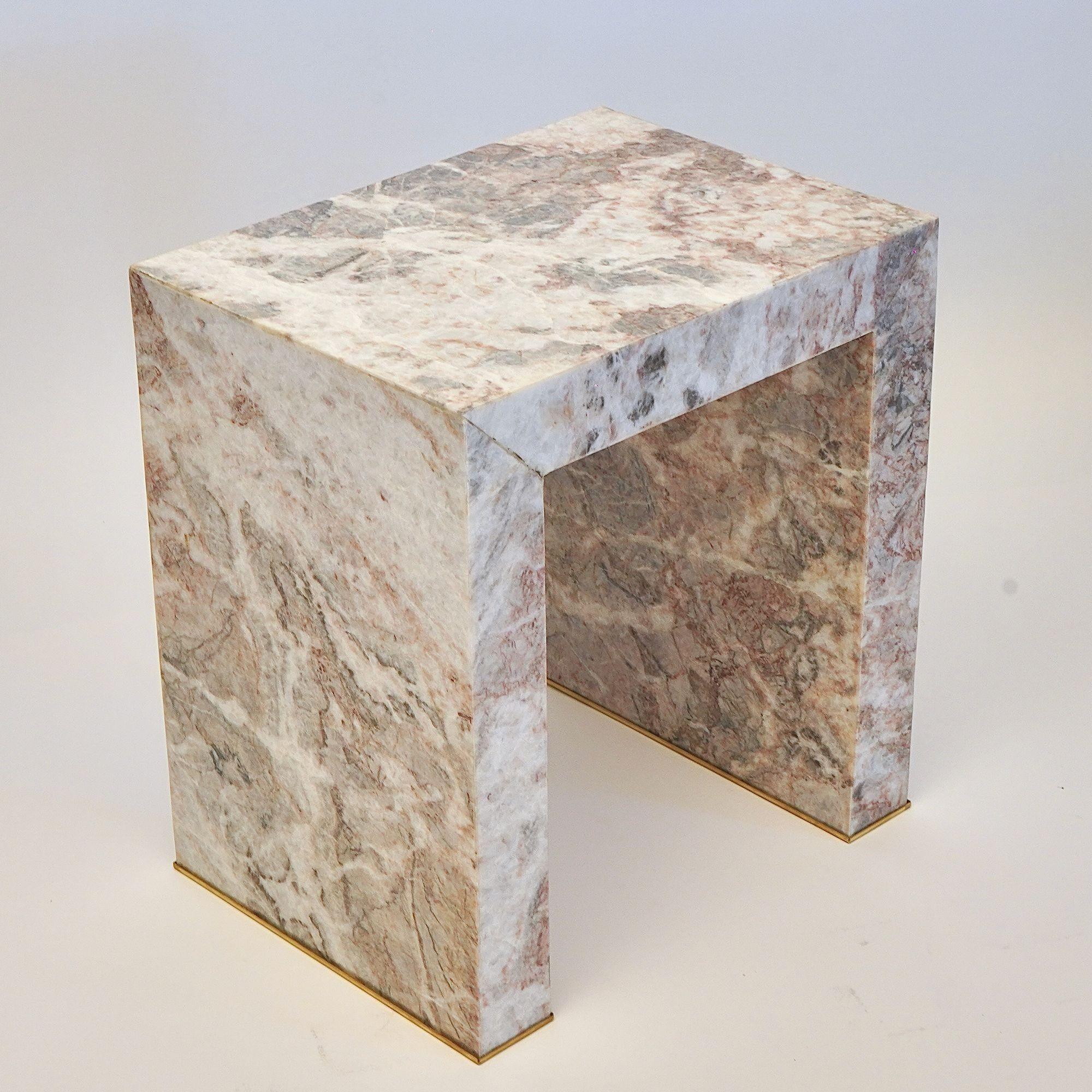 Table d'appoint Superleggero en marbre léger Fior di Pesco, Piattelli Design/One en vente 5
