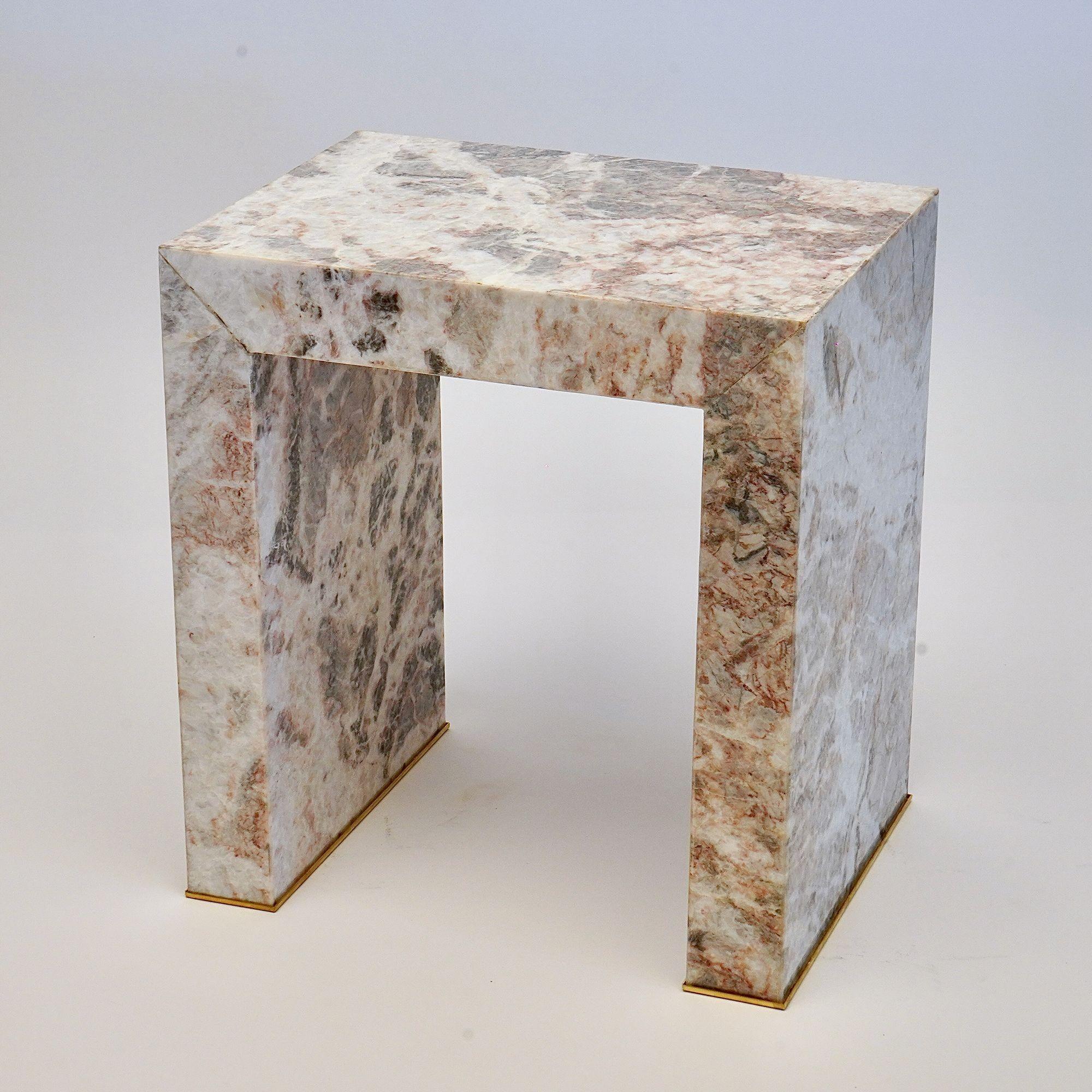 Table d'appoint Superleggero en marbre léger Fior di Pesco, Piattelli Design/One en vente 7