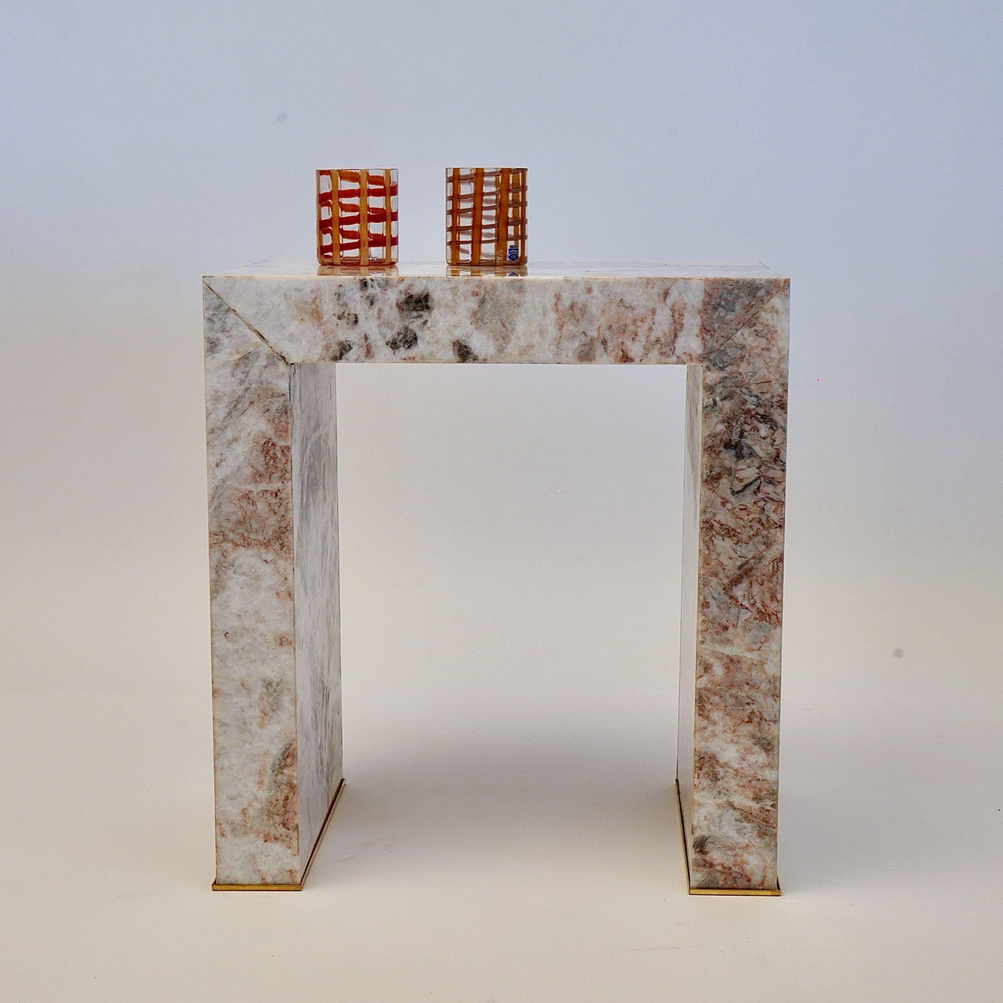 Table d'appoint Superleggero en marbre léger Fior di Pesco, Piattelli Design/One en vente 8