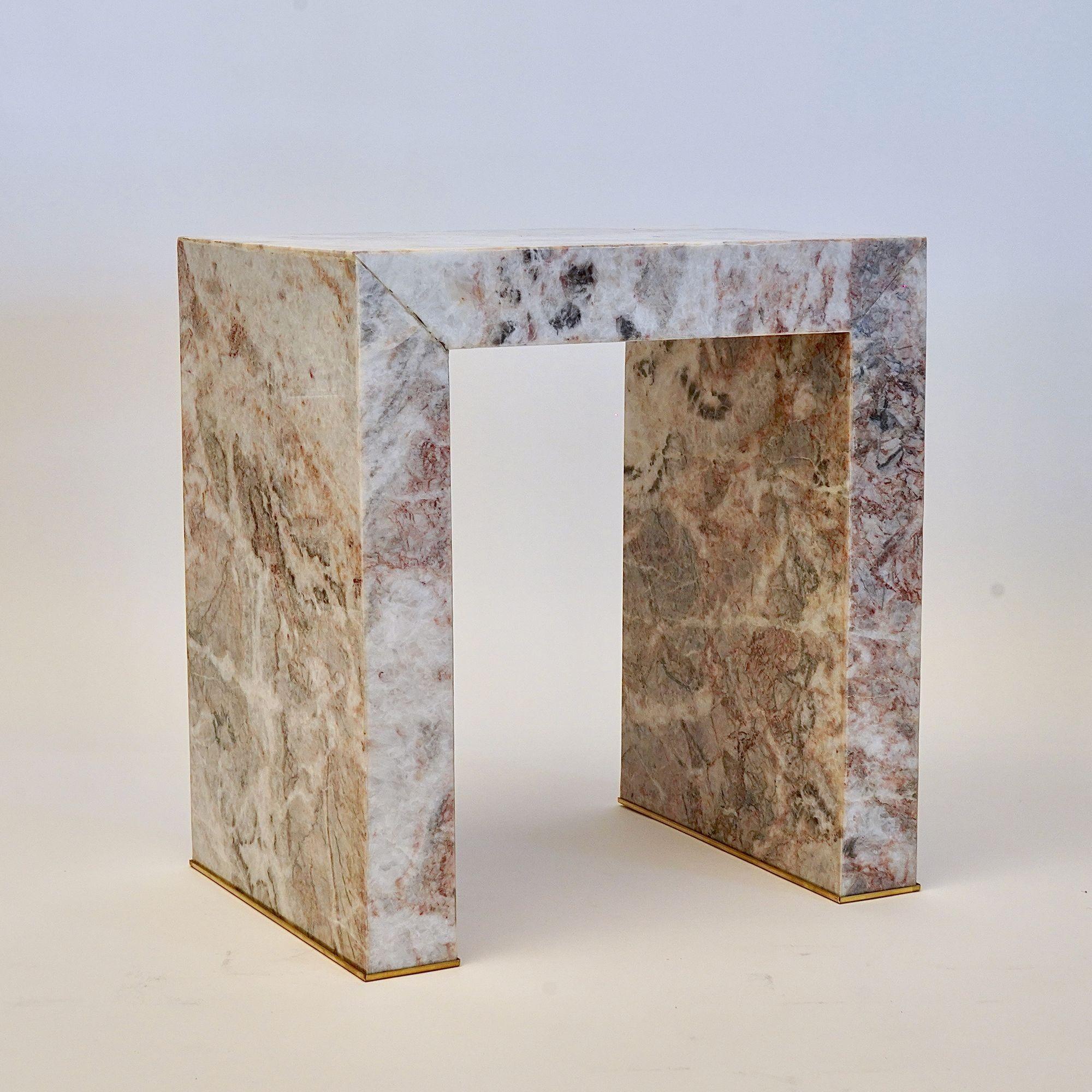 Table d'appoint Superleggero en marbre léger Fior di Pesco, Piattelli Design/One en vente 9
