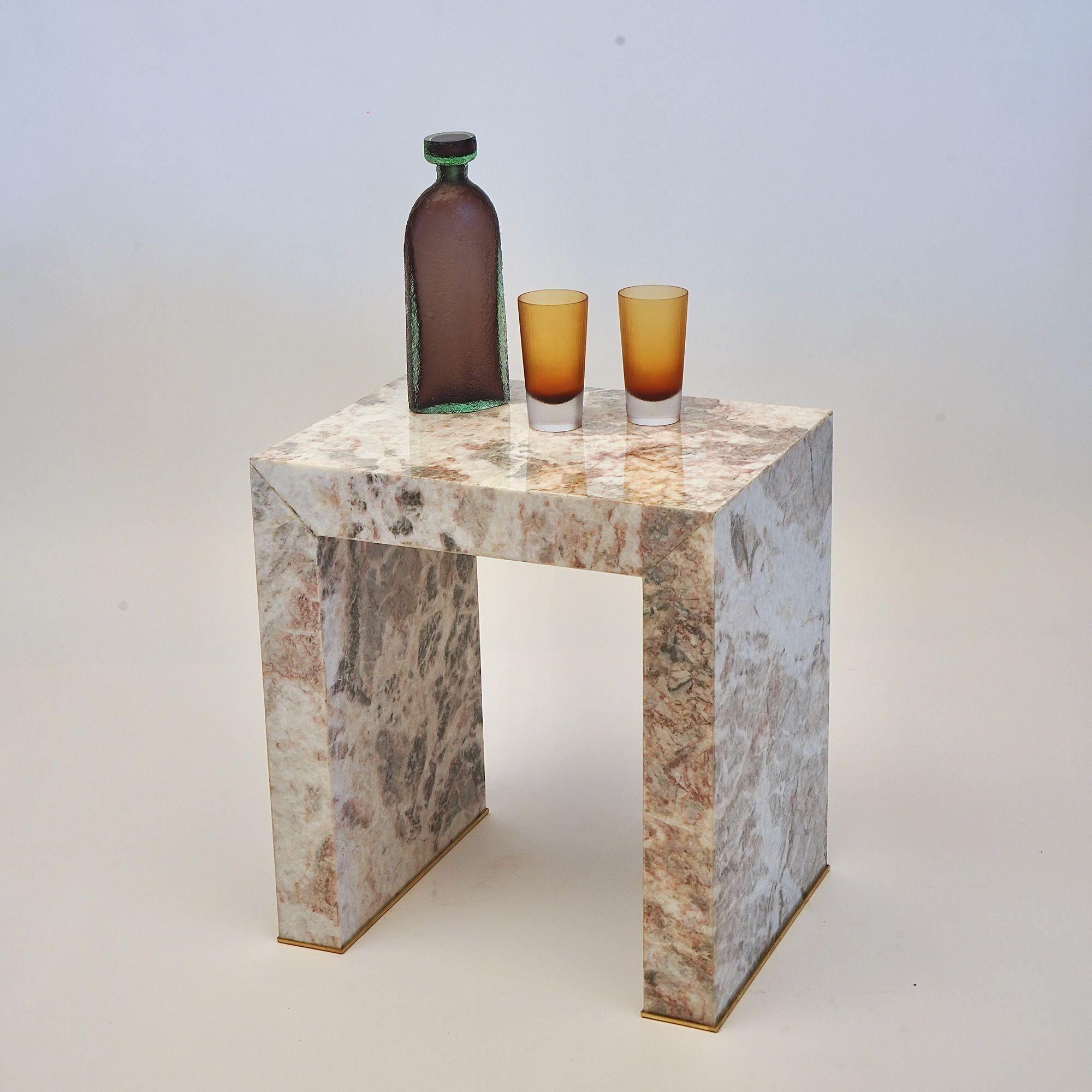 Table d'appoint Superleggero en marbre léger Fior di Pesco, Piattelli Design/One en vente 10