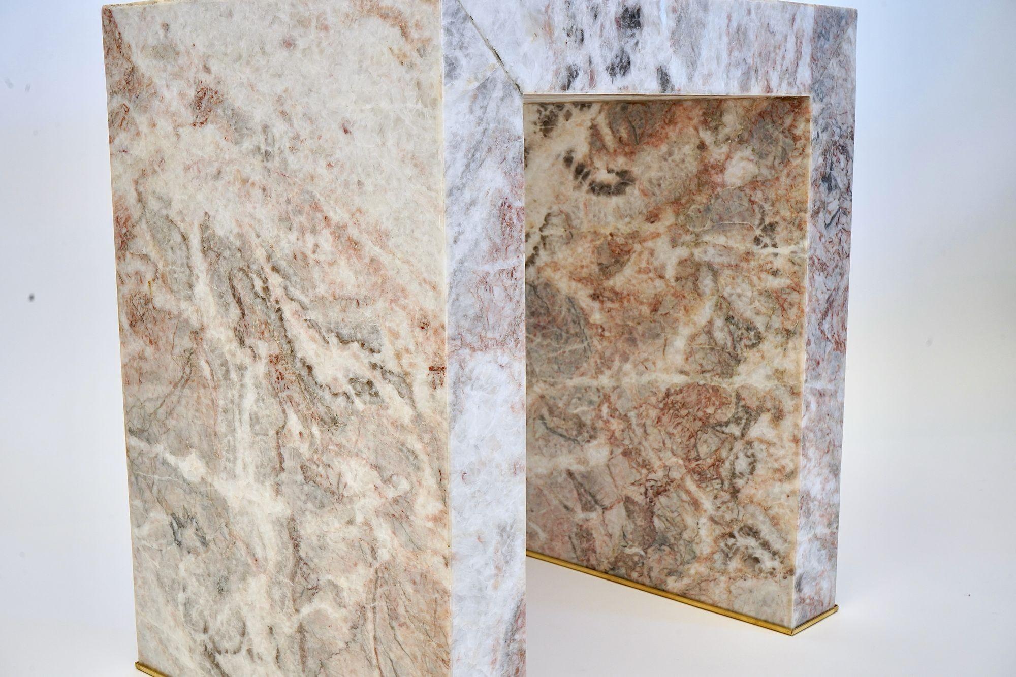 Table d'appoint Superleggero en marbre léger Fior di Pesco, Piattelli Design/One en vente 12