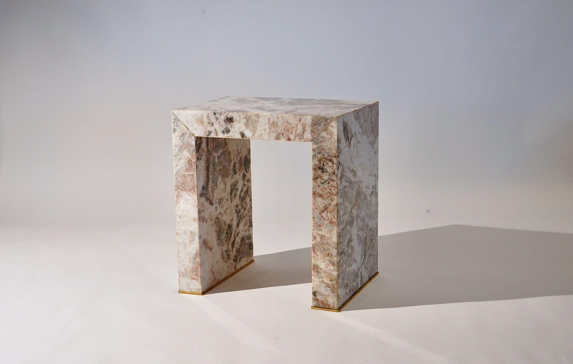 Table d'appoint Superleggero en marbre léger Fior di Pesco, Piattelli Design/One Excellent état - En vente à Tavarnelle val di Pesa, Florence