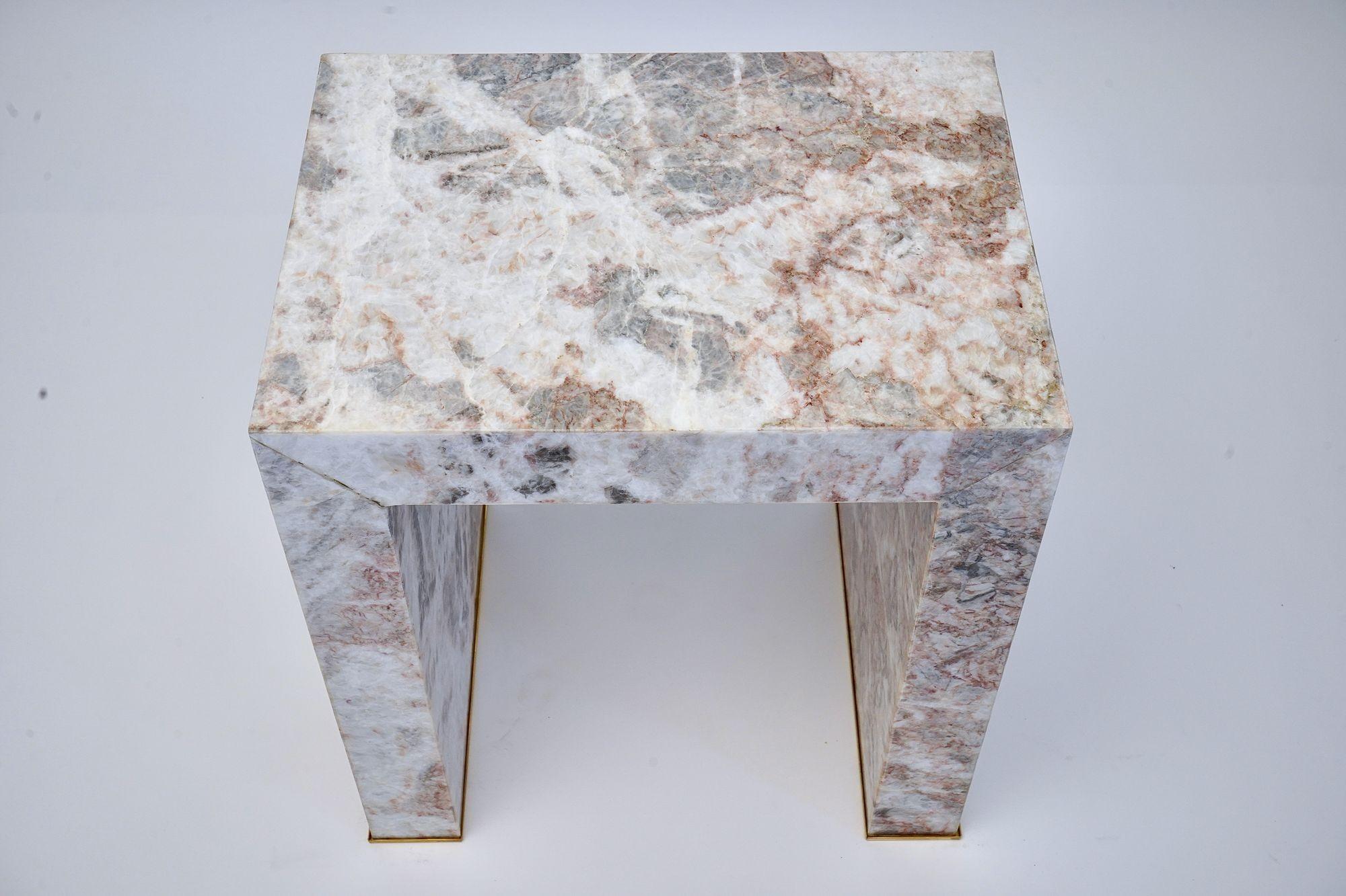 XXIe siècle et contemporain Table d'appoint Superleggero en marbre léger Fior di Pesco, Piattelli Design/One en vente