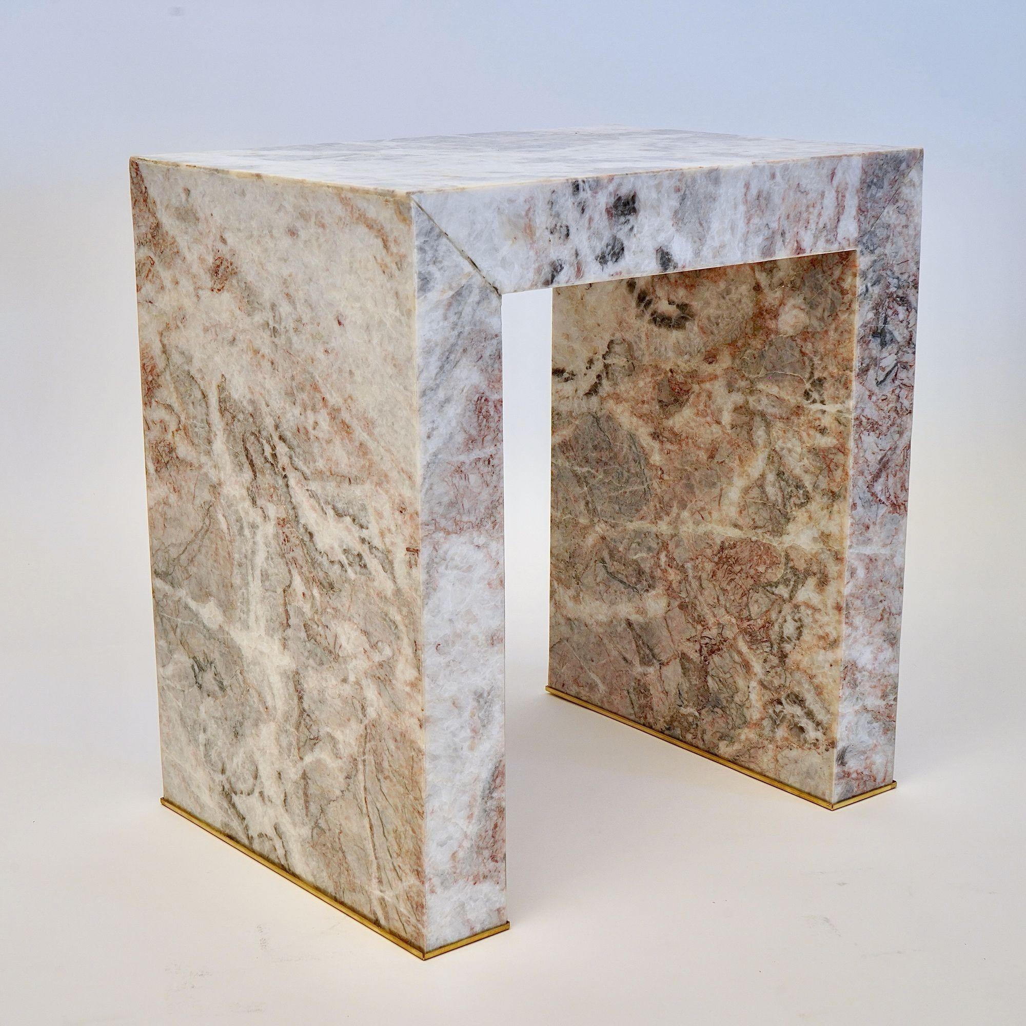 Table d'appoint Superleggero en marbre léger Fior di Pesco, Piattelli Design/One en vente 1