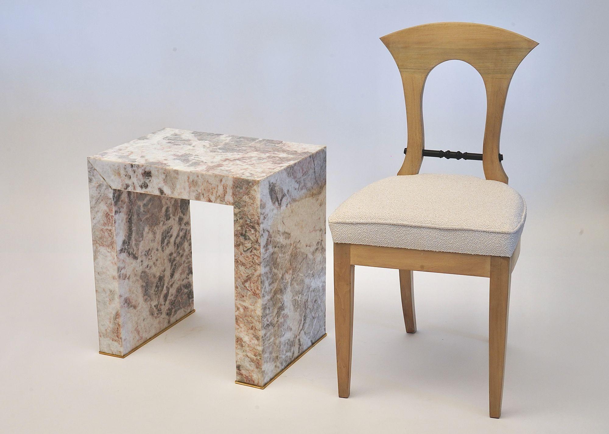 Table d'appoint Superleggero en marbre léger Fior di Pesco, Piattelli Design/One en vente 2