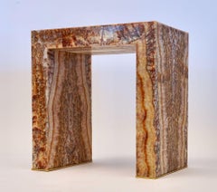 Tavolino Superleggero in marmo rosso onice, Piattelli Design