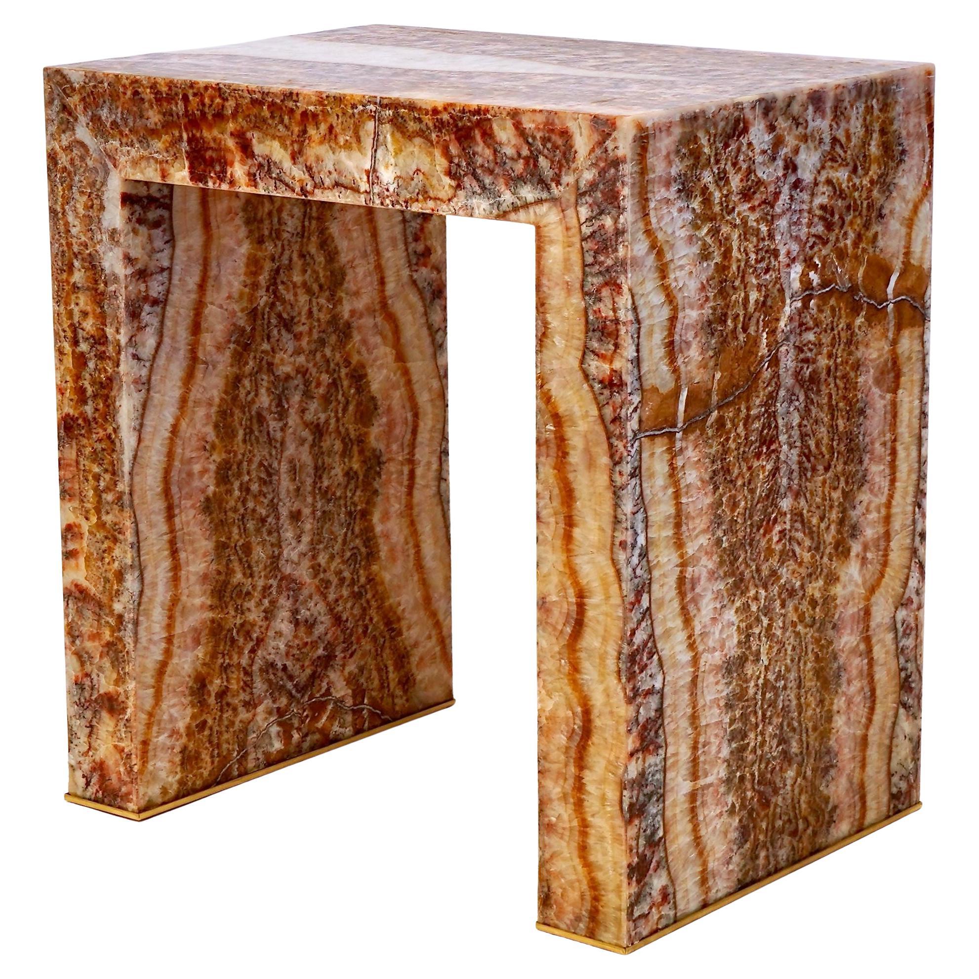 Table d'appoint en marbre léger Superleggero en Onyx rouge, Piattelli Design/One
