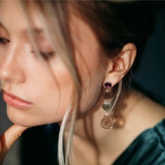 Superlight and Flat Multicolor Tourmaline Earrings