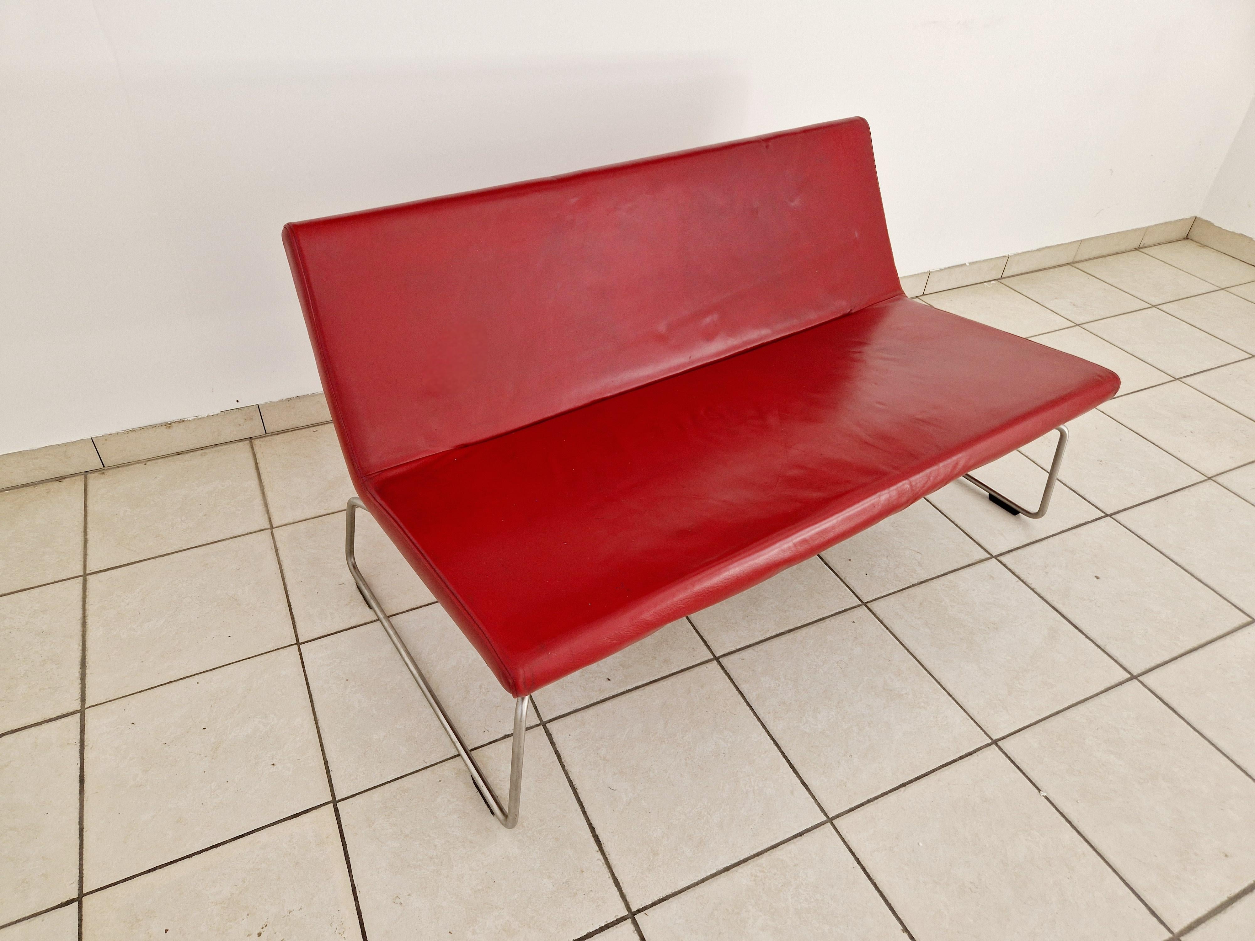 Barber e Osgerby per Cappellini Divano Superlight in pelle rossa In condizioni buone in vendita a Buxton, GB