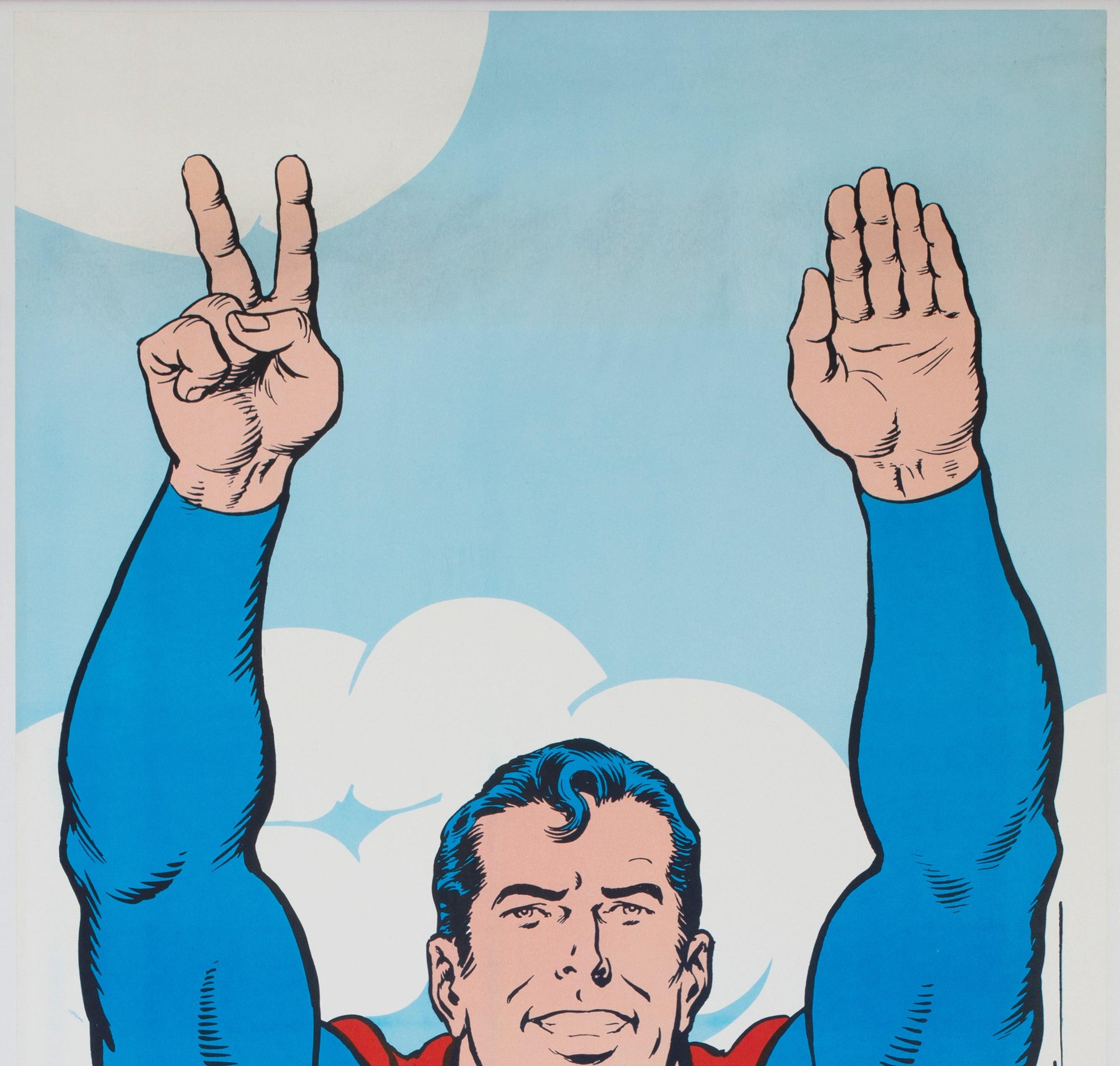 American Superman 1971 Door Panel DC Prints US Special Poster, Swan and Anderson For Sale