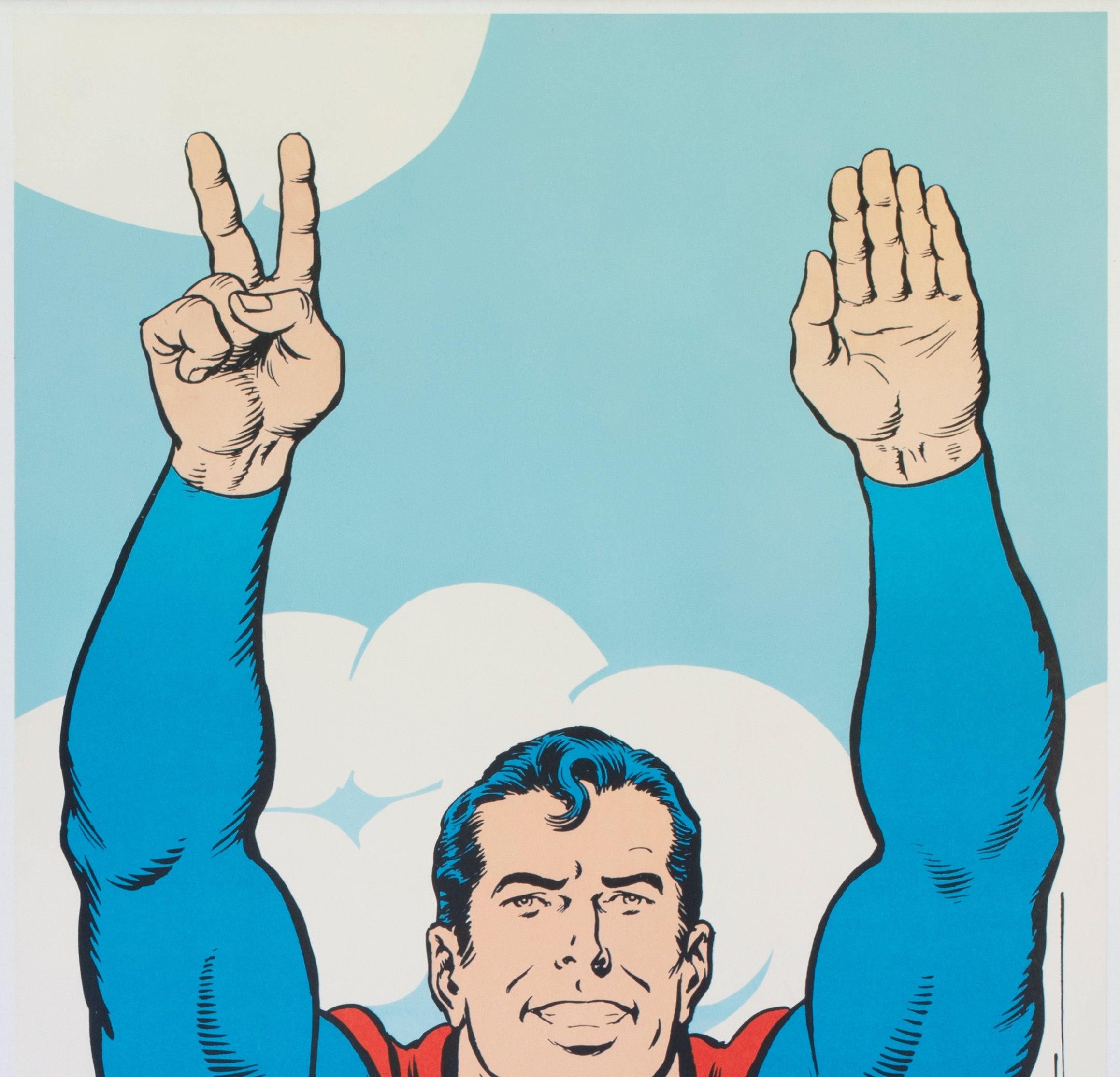 Américain Superman 1971 Panneau de porte DC Prints US Special Poster, Swan and Anderson en vente