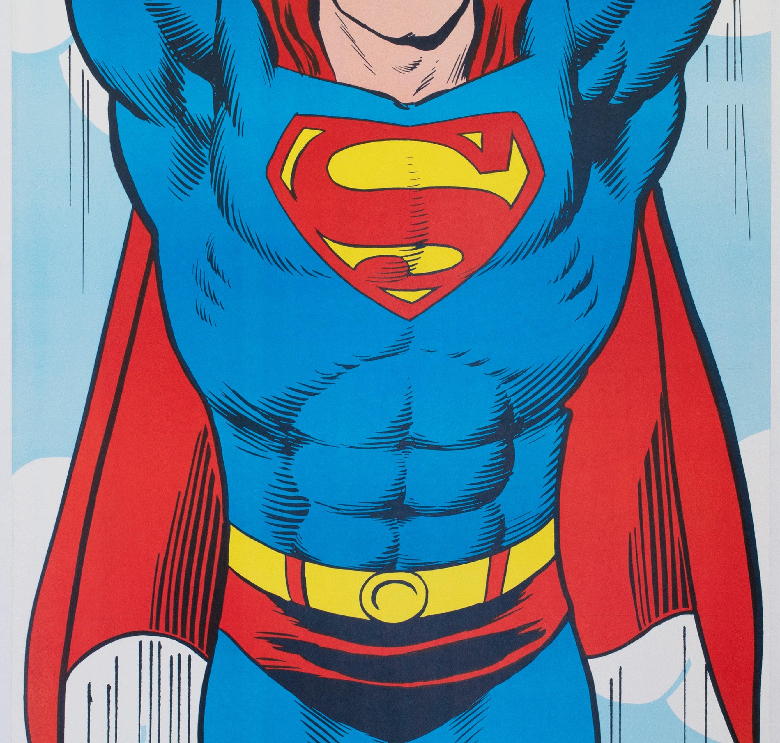 Superman 1971 Door Panel DC Prints US Special Poster, Swan and Anderson In Good Condition For Sale In Bath, Somerset