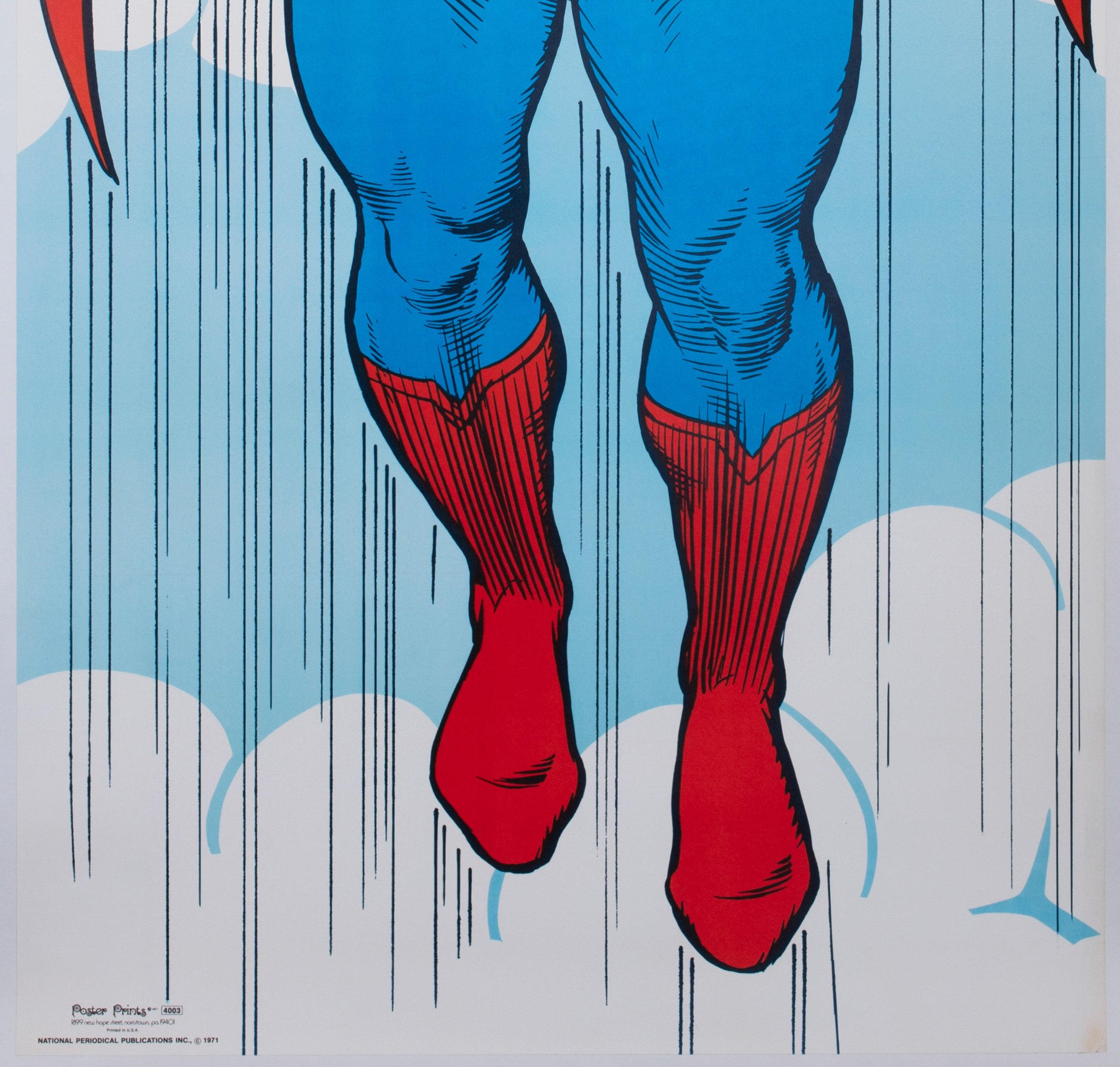 20th Century Superman 1971 Door Panel DC Prints US Special Poster, Swan and Anderson For Sale