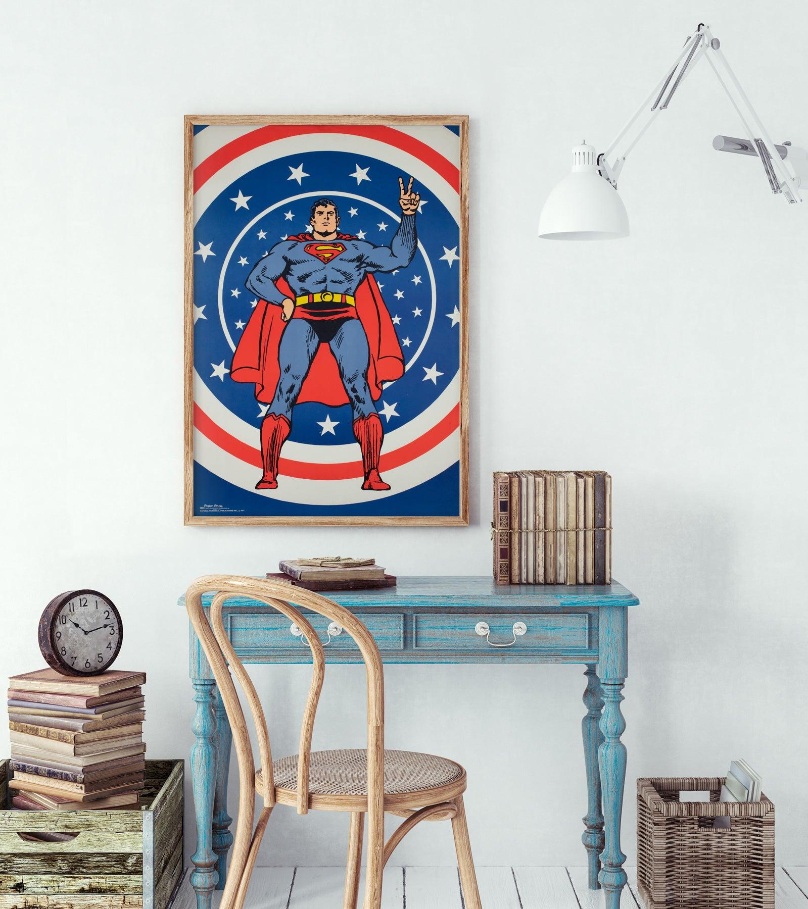Un poster di Superman del 1971 super cool e super raro!

Fantastico poster commerciale originale autorizzato di Superman Peace disegnato da Swan e Anderson e stampato da Poster Prints. Questi manifesti sono stati stampati originariamente in quantità