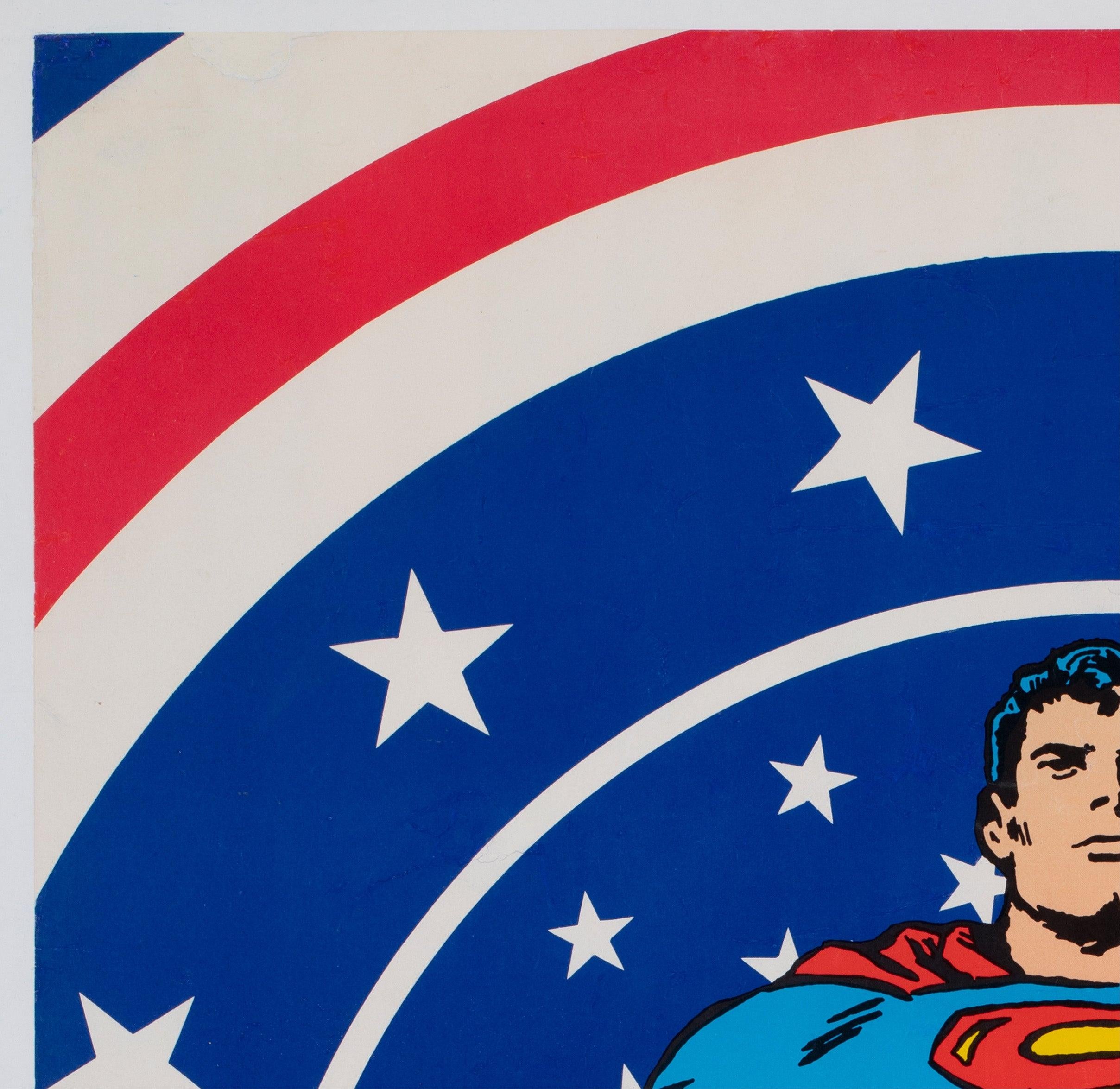 Americano Poster d'epoca di Superman 1971 con pannello della pace di Bullseye, Swan and Anderson in vendita