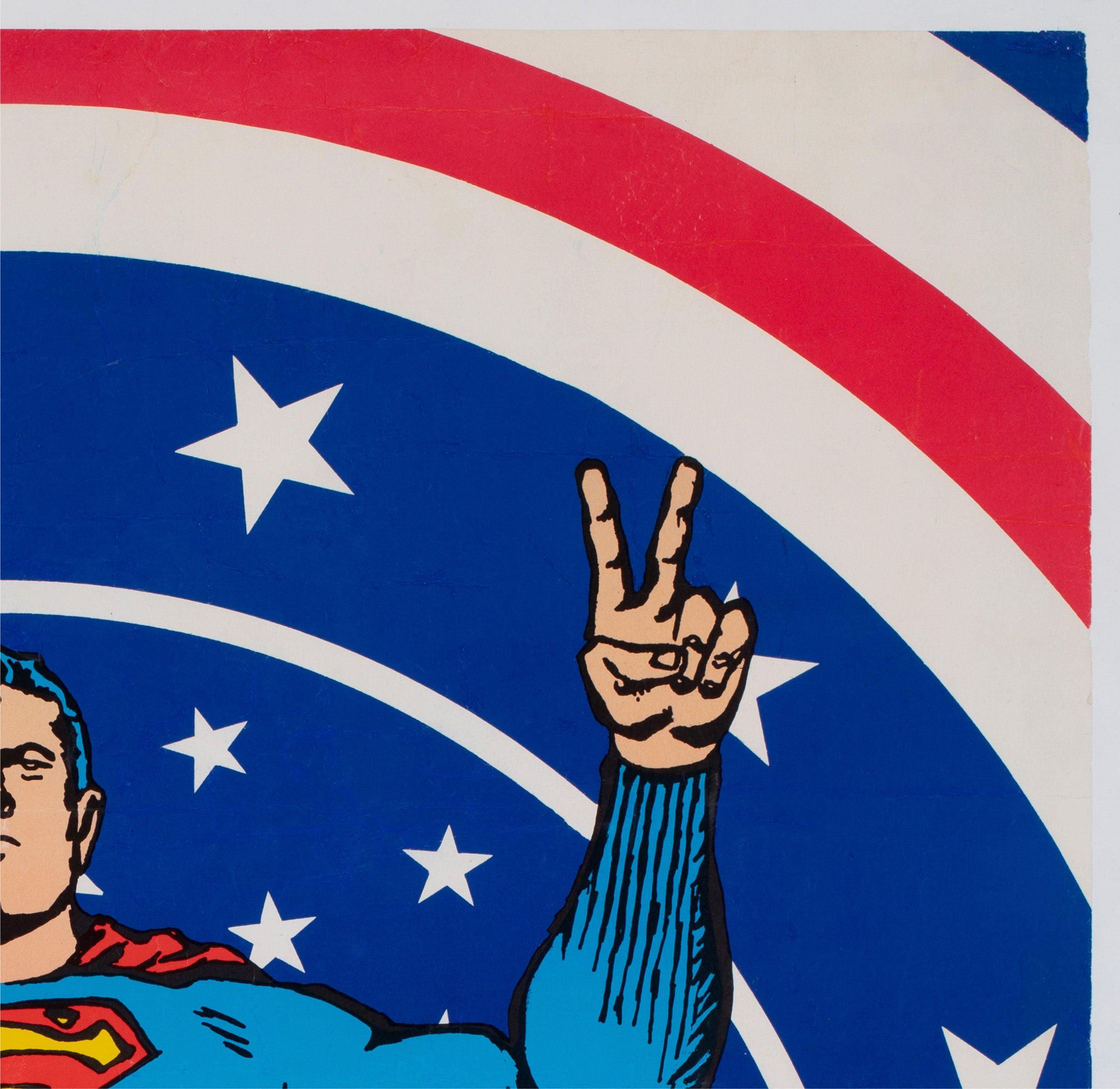 Poster d'epoca di Superman 1971 con pannello della pace di Bullseye, Swan and Anderson In condizioni buone in vendita a Bath, Somerset