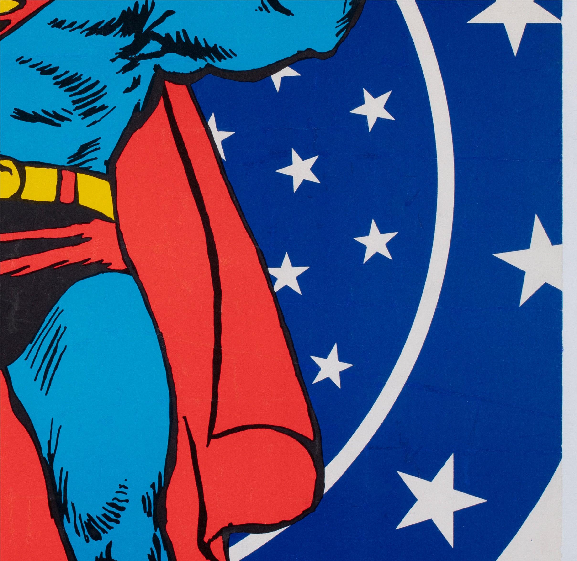 Lino Poster d'epoca di Superman 1971 con pannello della pace di Bullseye, Swan and Anderson in vendita