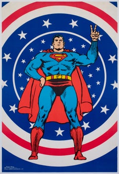 Superman 1971 Vintage Bullseye Peace Panel Poster, Swan and Anderson