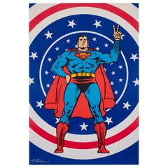 Superman 1971 Vintage Bullseye Panel de la Paz Cartel, Swan y Anderson