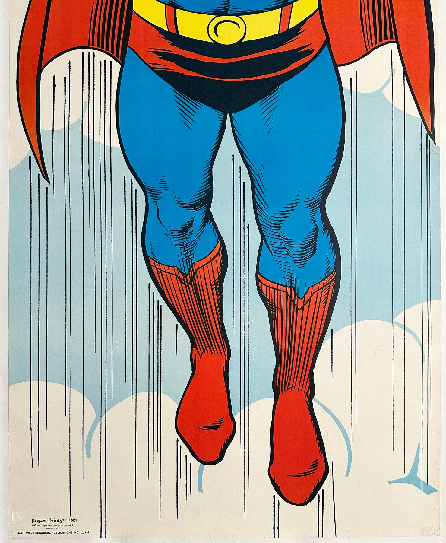 20th Century Superman Door Panel - DC Prints Poster US Special 1971 For Sale