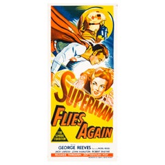 'Superman Flies Again' Original Vintage Australian Daybill Movie Poster, 1954