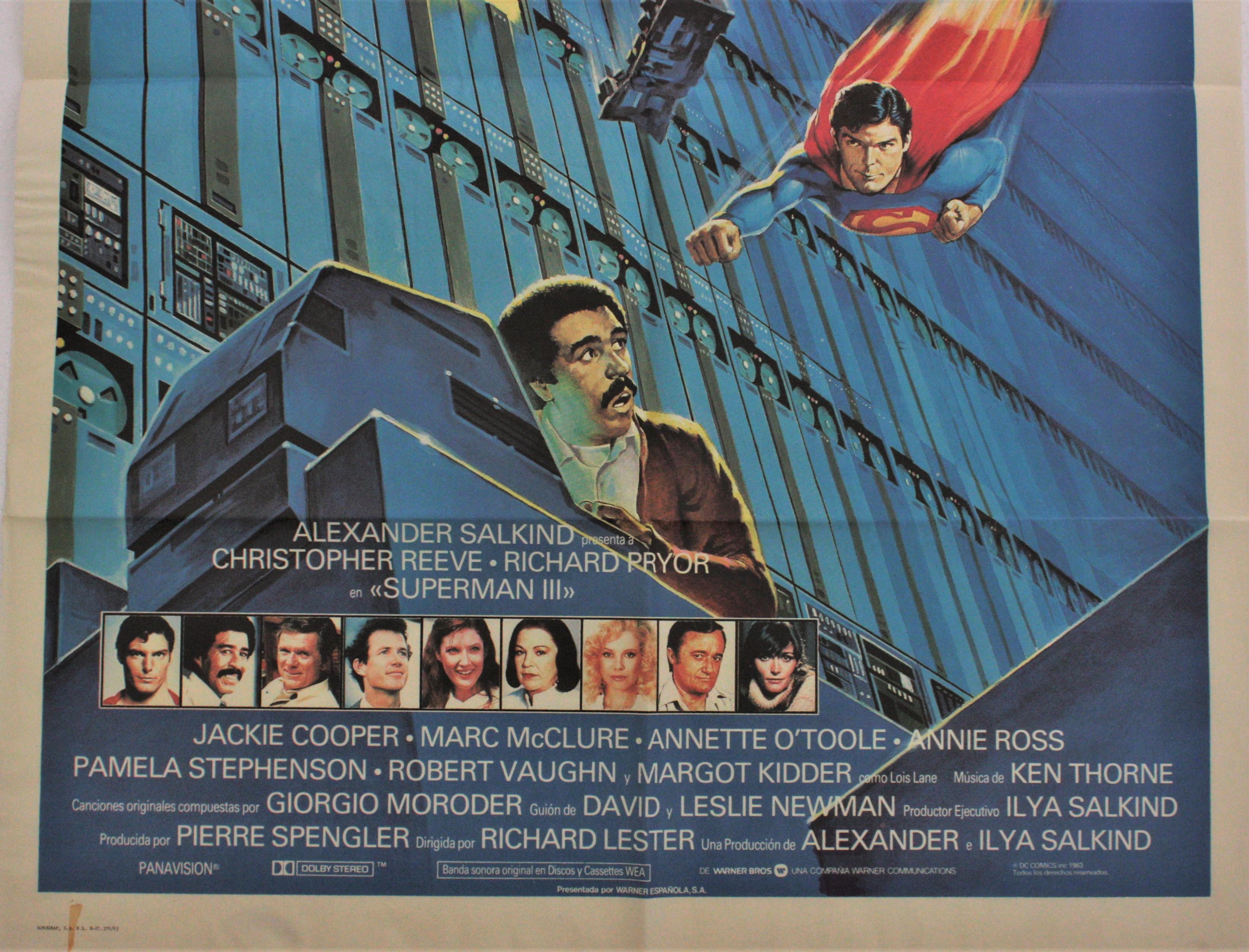 Espagnol Affiche espagnole du film Superman III, 1983 en vente