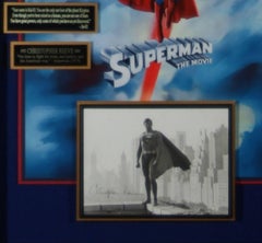 Superman The Movie Christopher Reeve Autographed Framed Memorabilia Display