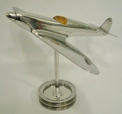 Supermarine Spitfire Airplane Model, Desk Sculpture, U.K. 1930´s