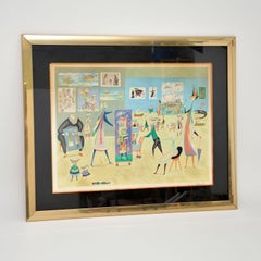 Supermercado de Arte" - Signierte Lithographie von Guillermo Silva aus den 1960er Jahren