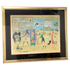 'Supermercado de Arte' - Signed 1960's Lithograph by Guillermo Silva