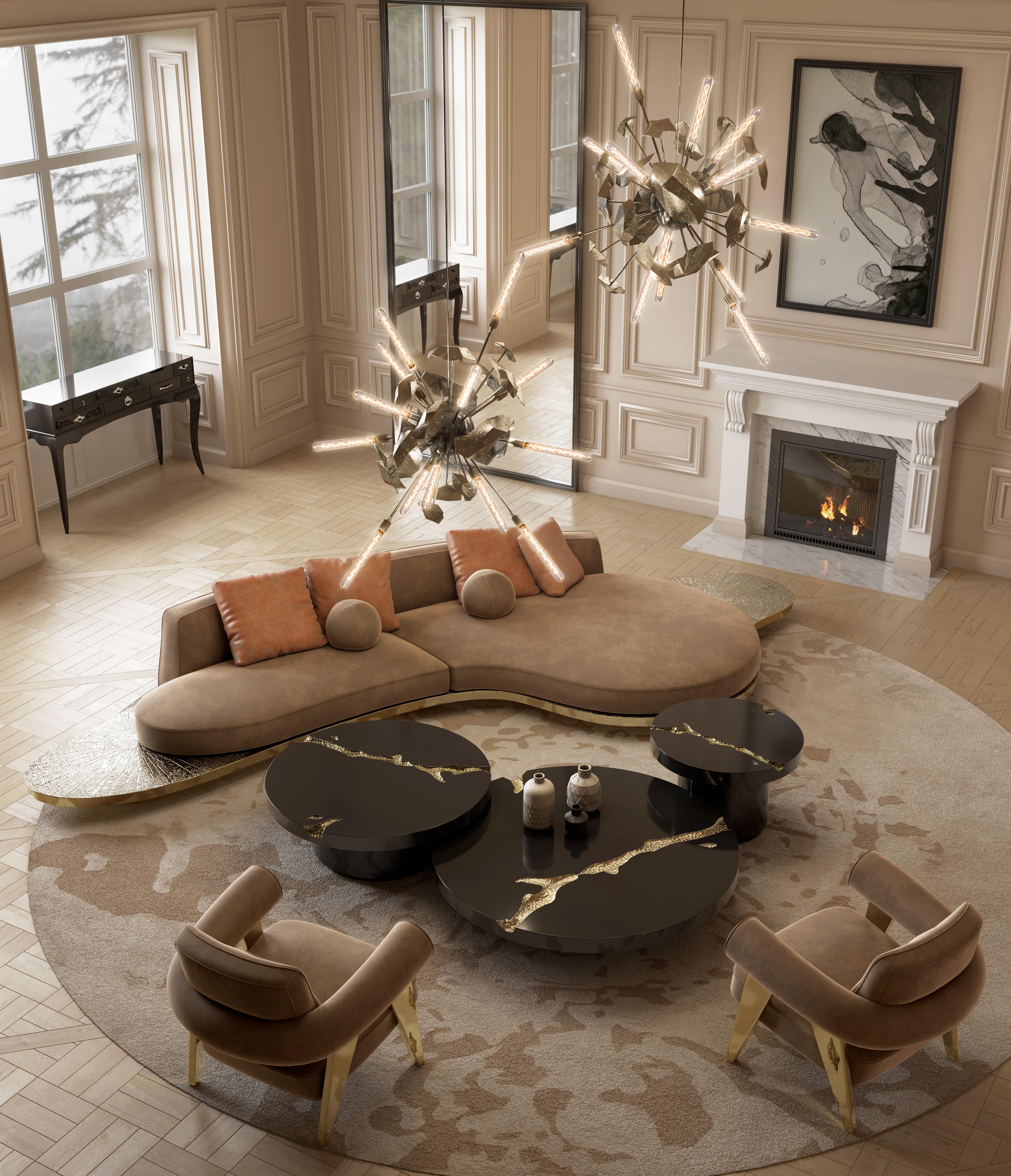 Lustre Supernova - Fonderie de laiton et de métal coulés à la main - Boca Do Lobo en vente 3