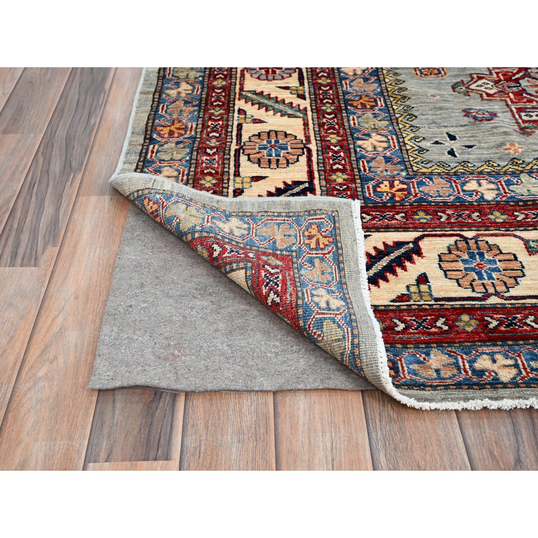 Afghan Supernova gris entièrement en laine afghane super Kazak noué à la main Tapis oriental 8'8