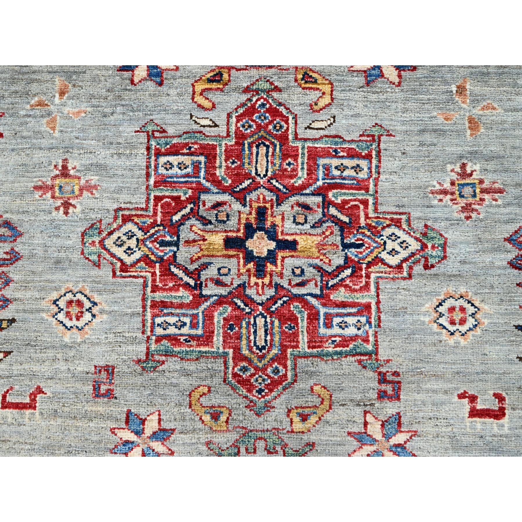 Laine Supernova gris entièrement en laine afghane super Kazak noué à la main Tapis oriental 8'8