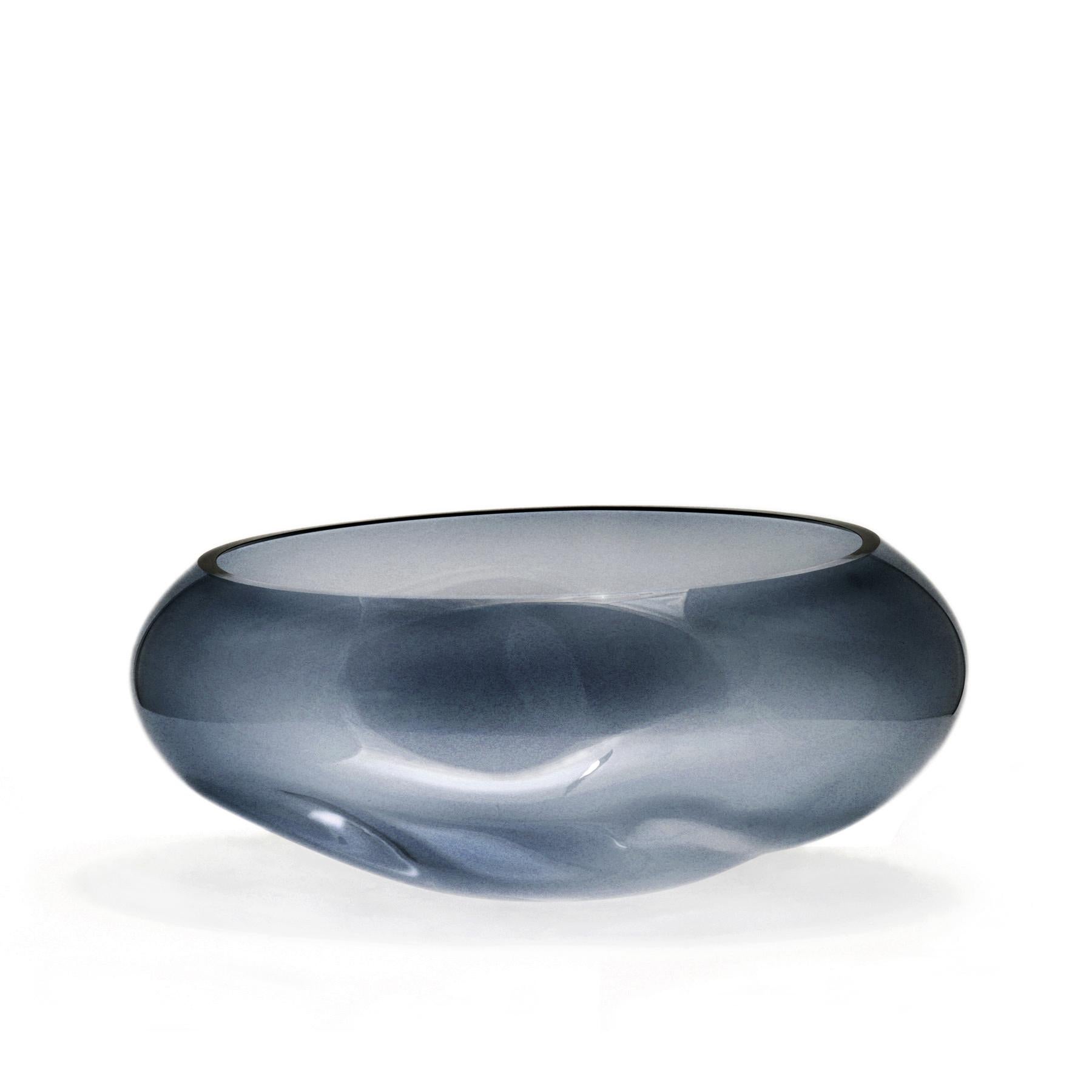 Supernova I steel blue M bowl + vase by ELOA
No UL listed 
Material: Glass
Dimensions: D 24 x W 37 x H 17 cm
Also Available in different colors and dimensions.
Supernova is a rare and magical visual phenomenon that manifests itself as a quick