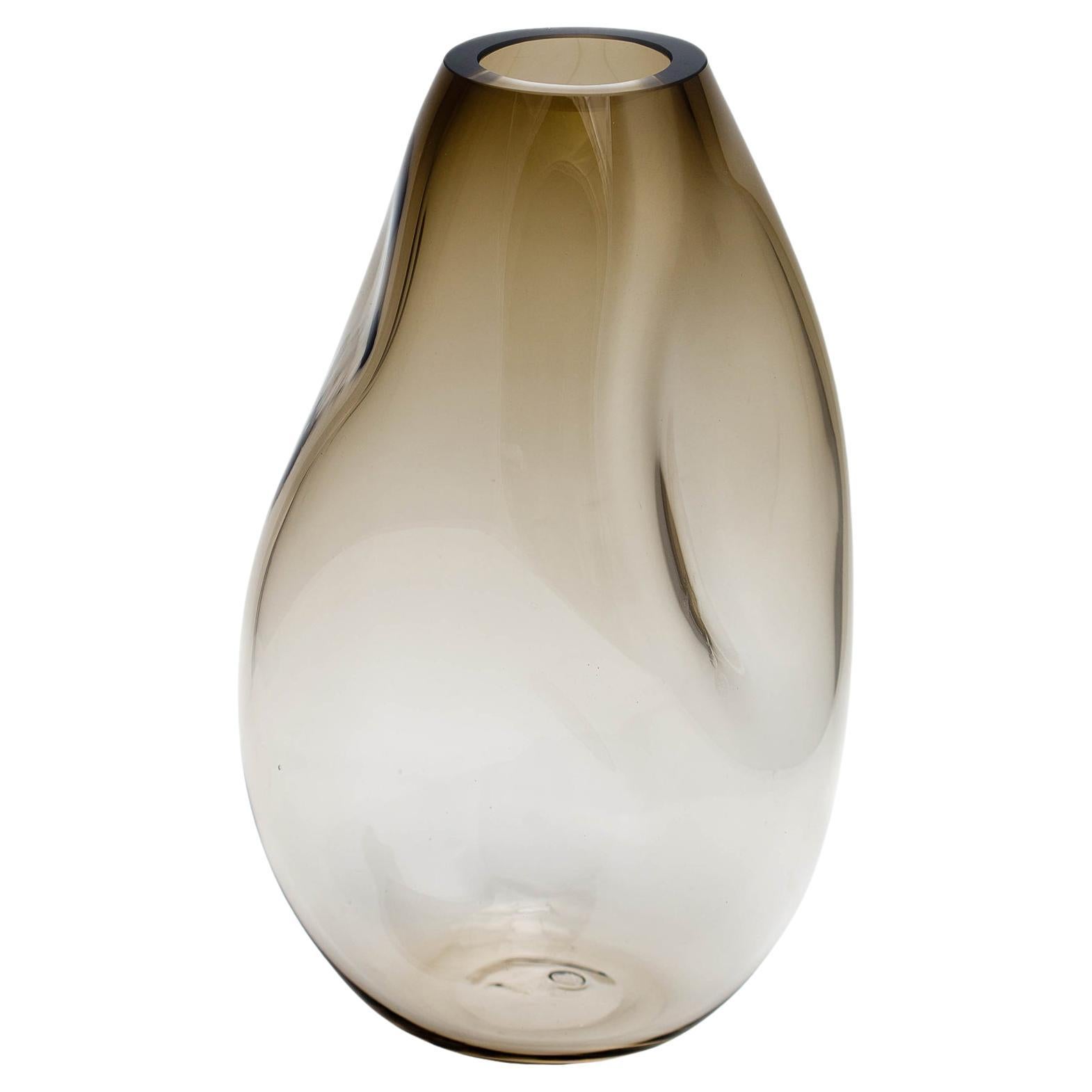 Supernova IV Silver Smoke L Vase by Eloa For Sale