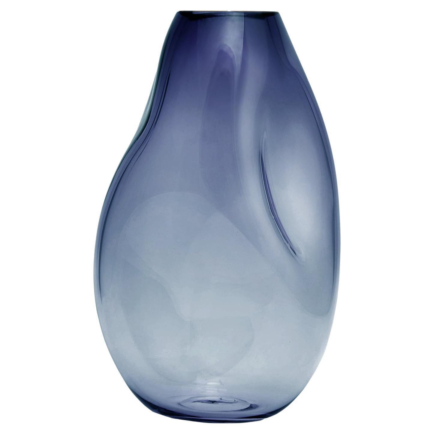Supernova IV Steel Blue L Vase by Eloa For Sale