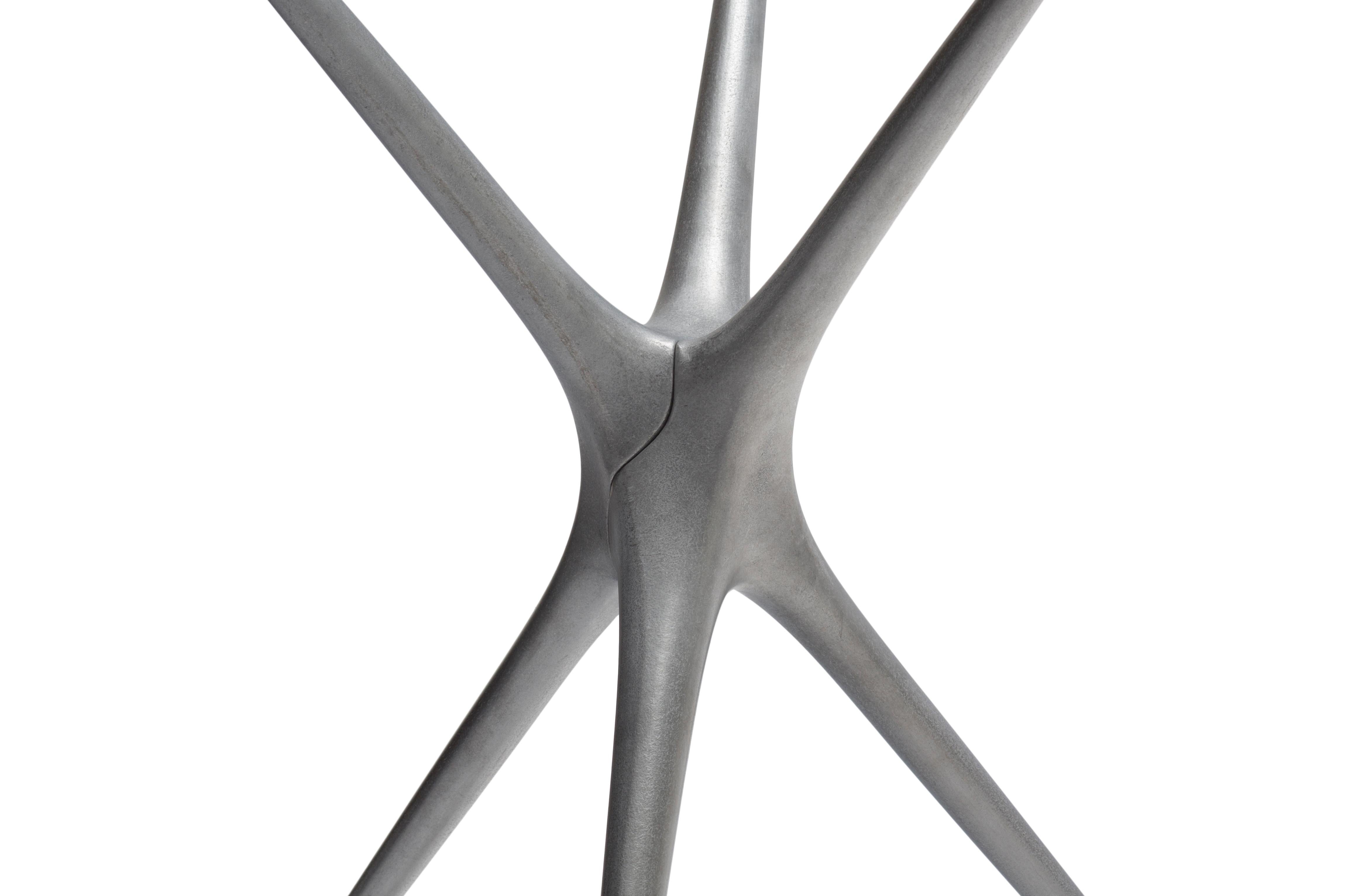 Minimalist Supernova, Recycled Cast Aluminum Contemporary Table Leg in Raw by Made in Ratio For Sale