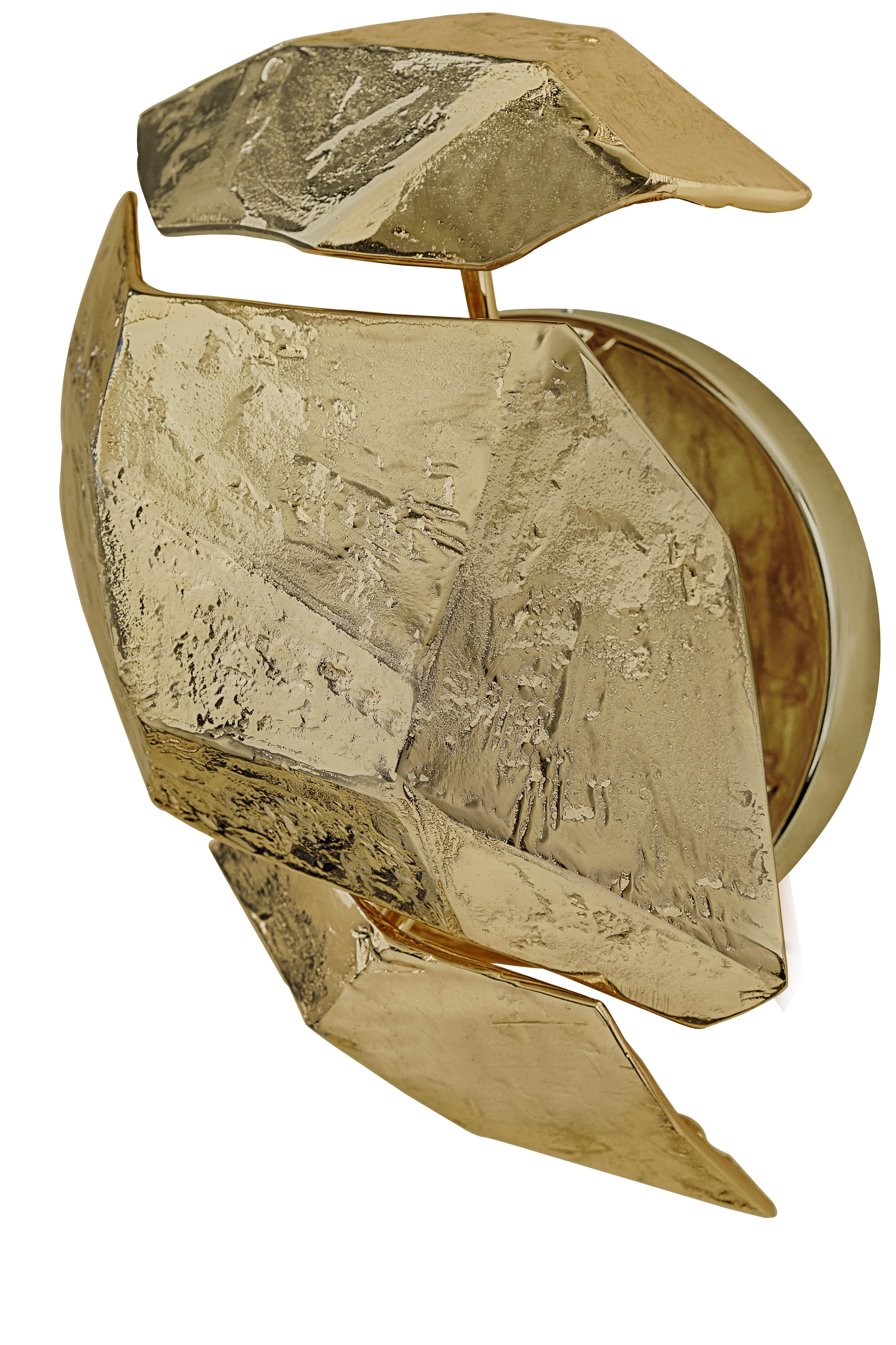 Modern Supernova Sconce in Gold-Plated Casted Brass For Sale