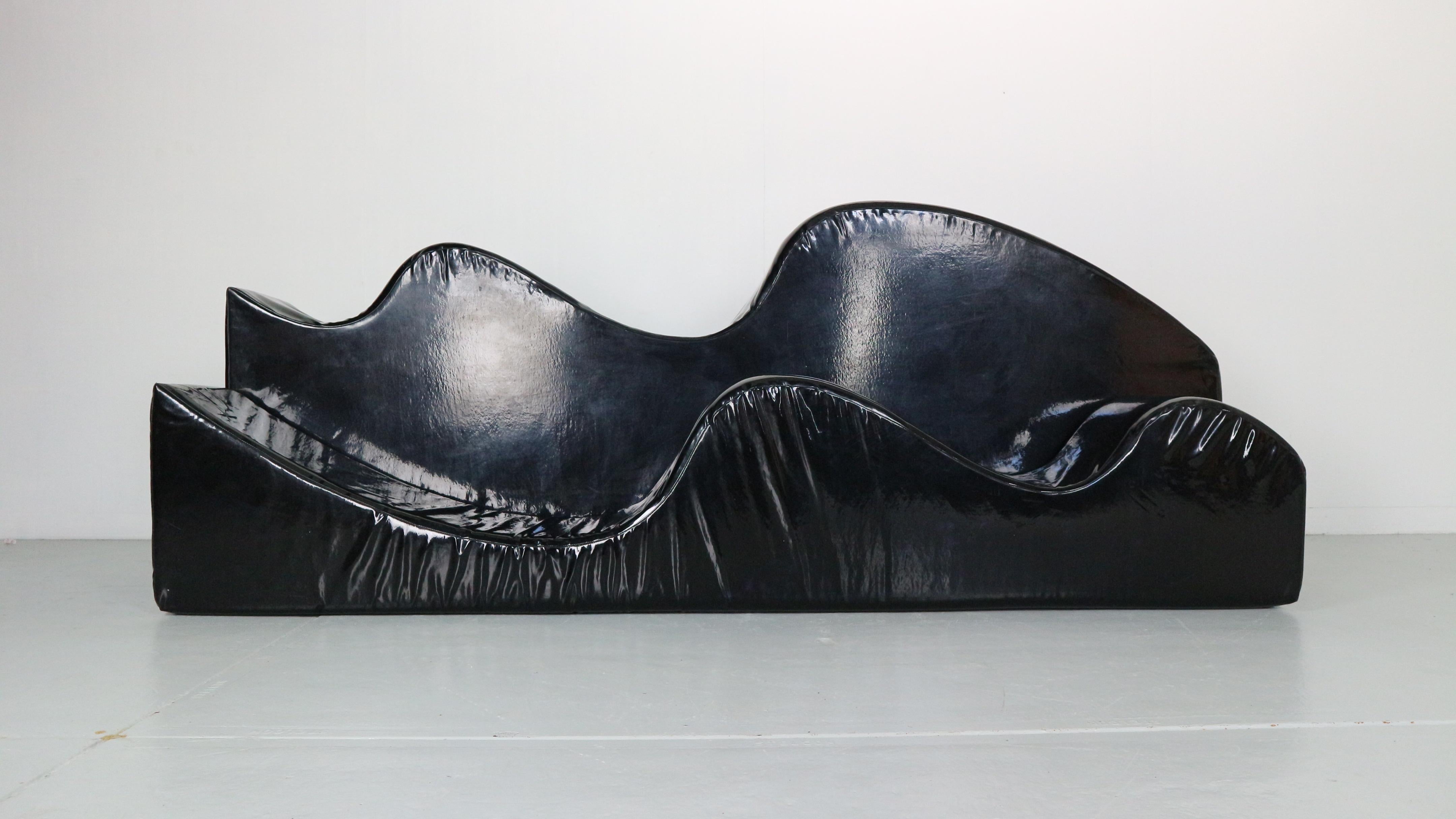 Mid-Century Modern Superonda  Black Sofa by Archizoom Associati for Poltronova, 1960 Italy For Sale