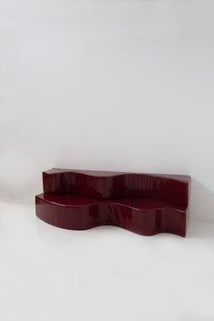 Divano Superonda Archizoom Poltronova in vinile colore amaranto