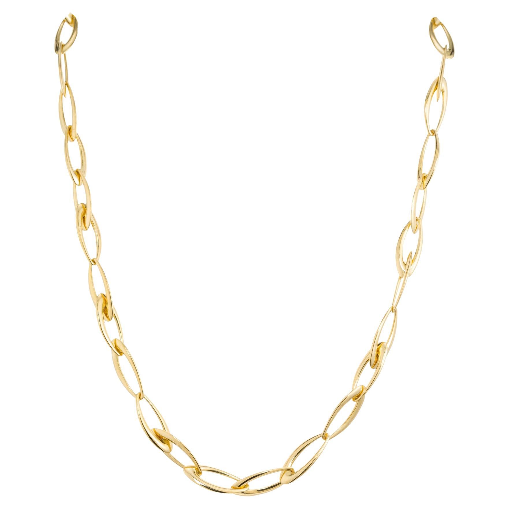 Superoro 18k Yellow Gold Fancy Oval Link Necklace For Sale
