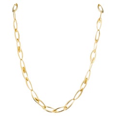 Superoro 18k Yellow Gold Fancy Oval Link Necklace