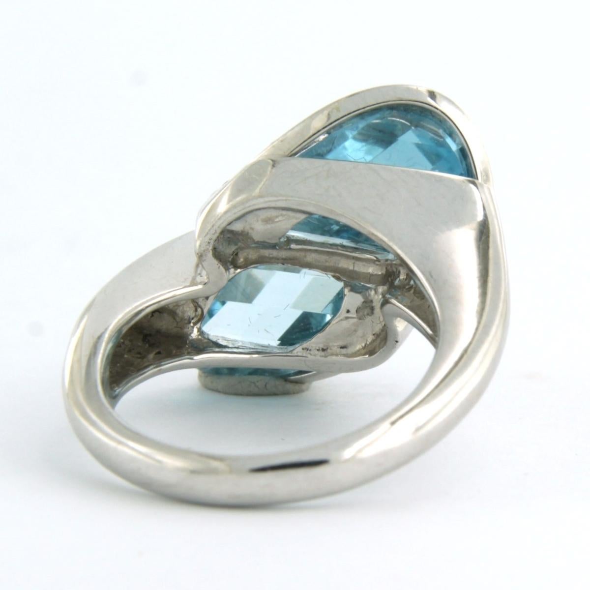 SUPERORO - ring with topaz and brilliant cut diamond up to 0.58ct 18k white gold For Sale 2