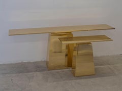 Tavolini e tavoli medi Superpose in ottone, design contemporaneo, prodotti in Turchia