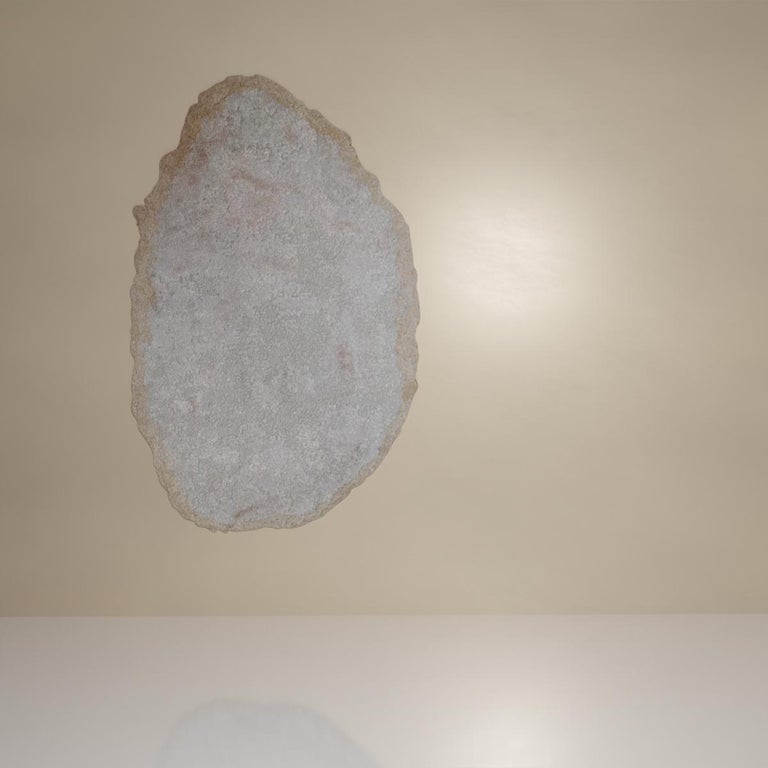 Supersonic Organic Shaped Hand Knotted Silk And Wool Moss Textured Rug At 1stdibs